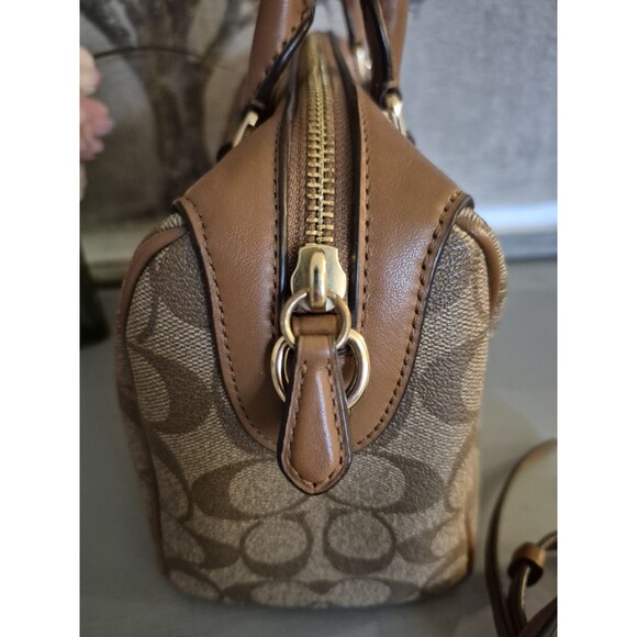 COACH F38312 VARISTY STRIPE MINI BENNETT SATCHEL X-BODY Purse Bag - Picture 3 of 16